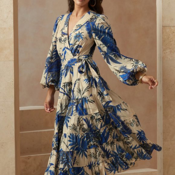 Banana Republic Stampa Cotton Wrap Dress (with pockets!) - Picture 2 of 6